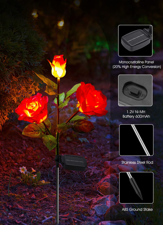 💐Chikalabs Garden Rose Solar Flower Lights