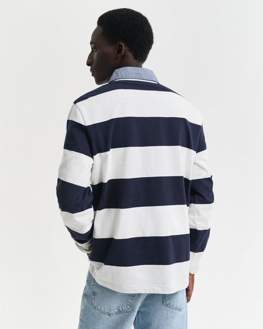Chambray Collar Striped Heavy Rugger