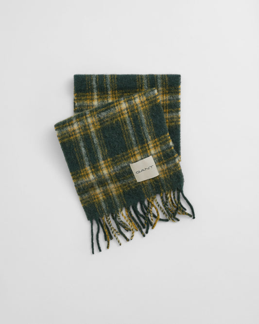 Checked Mohair Alpaca Blend Scarf