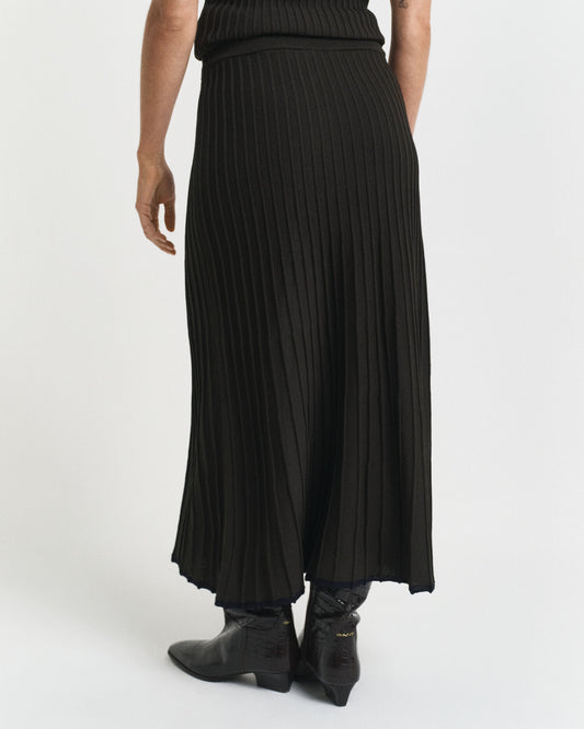 Contrast Ribbed Knit Skirt