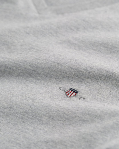 Men's Slim Fit Shield V-Neck T-Shirt - GREY MELANGE