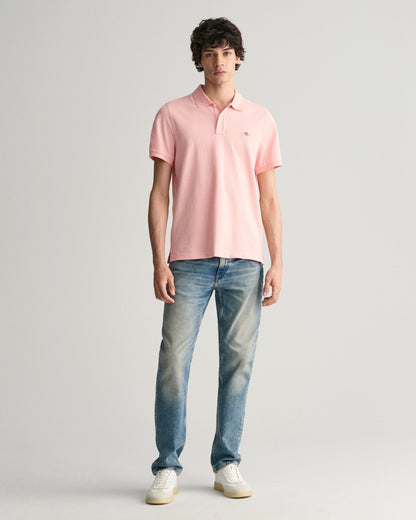 Men's Regular Fit Shield Piqué Polo Shirt - BUBBELGUM PINK