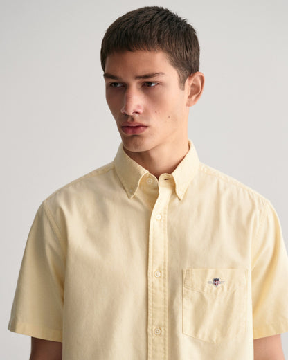 Men's Regular Fit Oxford Short Sleeve Shirt - DUSTY YELLOW