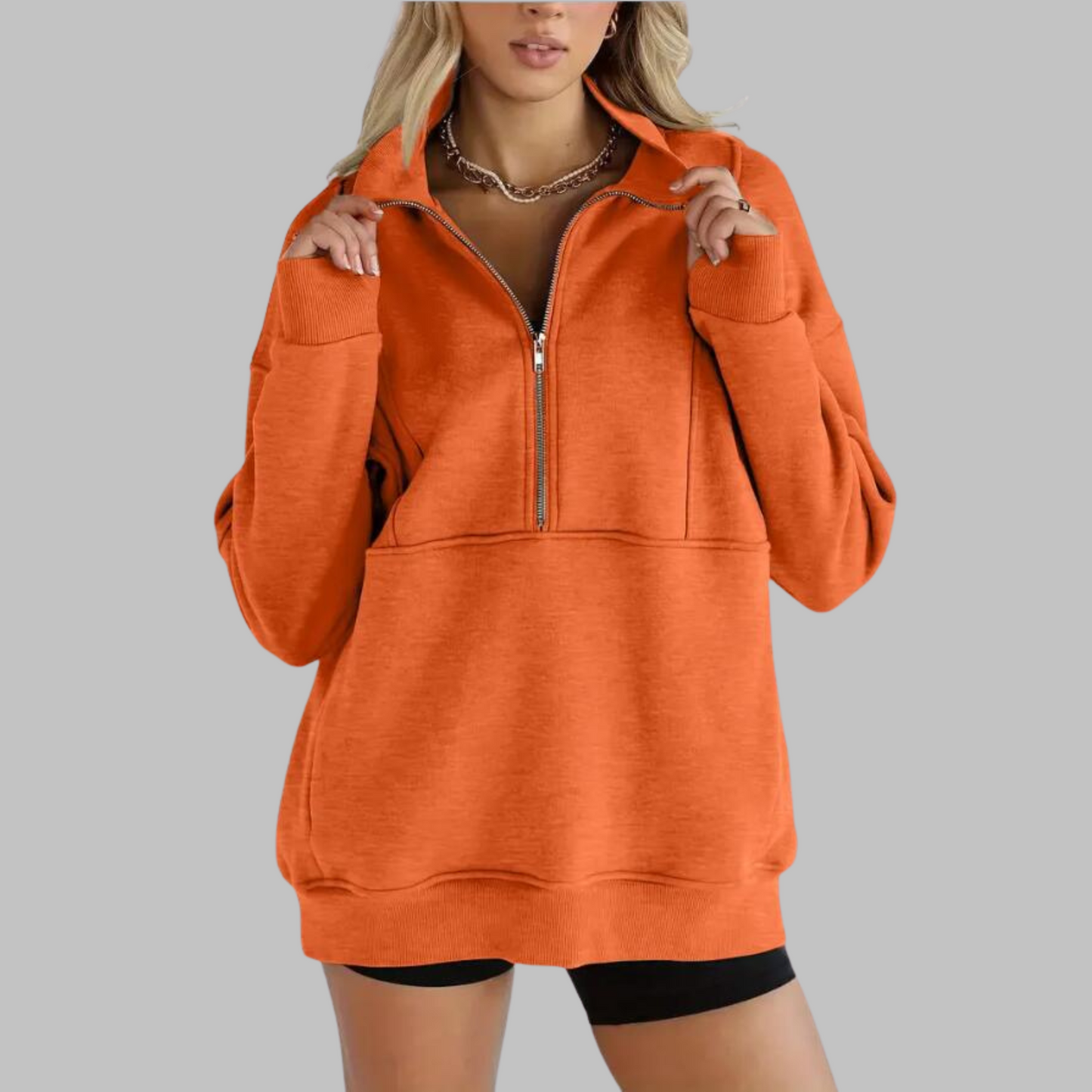 ✨Top-1 Pullover 2025✨Women Fall/Winter Comfy Collar Half Zip Oversized Long Sleeve Sweatshirt