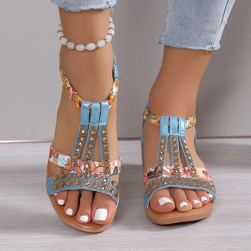 Women's Summer 2025 Hot Sale Orthopaedic Rhinestone Sandals