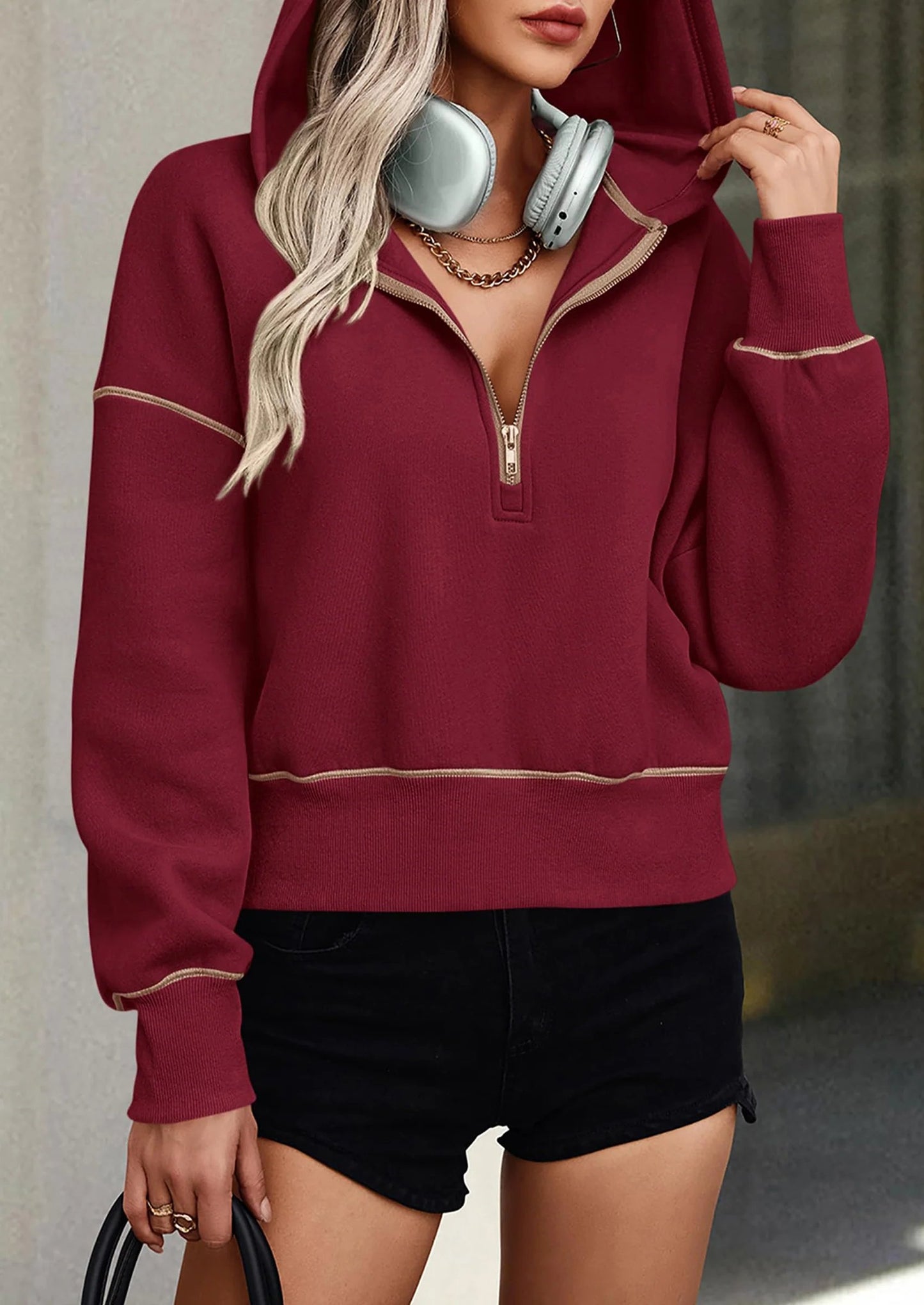 ⏰LAST DAY SAVE 59%💥Women's Fall/Winter Half Zip Hoodie Pullover