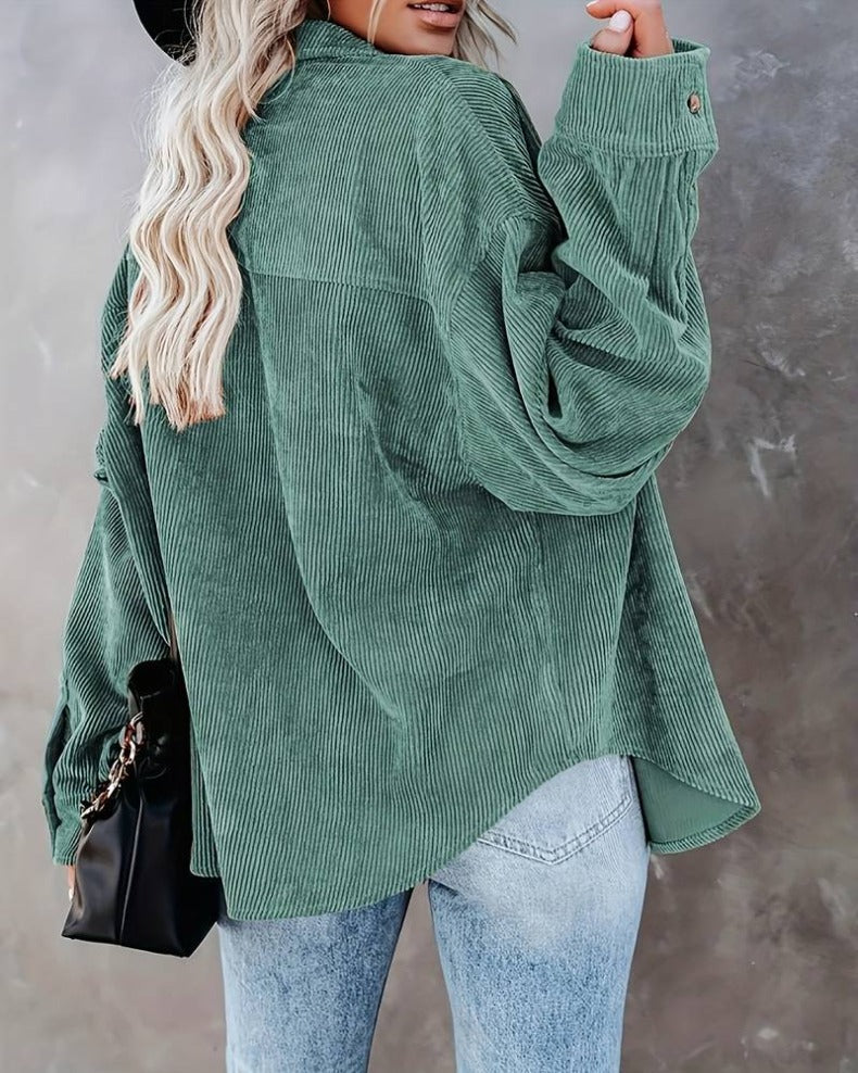 Women Fall/Winter Vintage Casual Velvet Shirt Long Sleeve Blouse