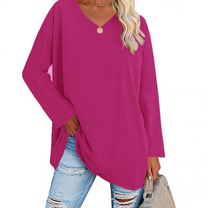 🔥Up to 69% OFF Today🔥Women Fall/Winter 2025 Oversized Tops Long Sleeve Casual V-neck Loose T-shirts