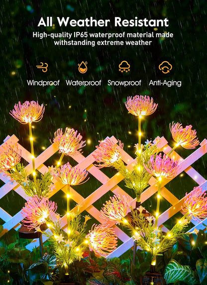 🌷Chikalabs Garden Pink Solar Flower Lights - 4 Pack LED Outdoor Garden Lights