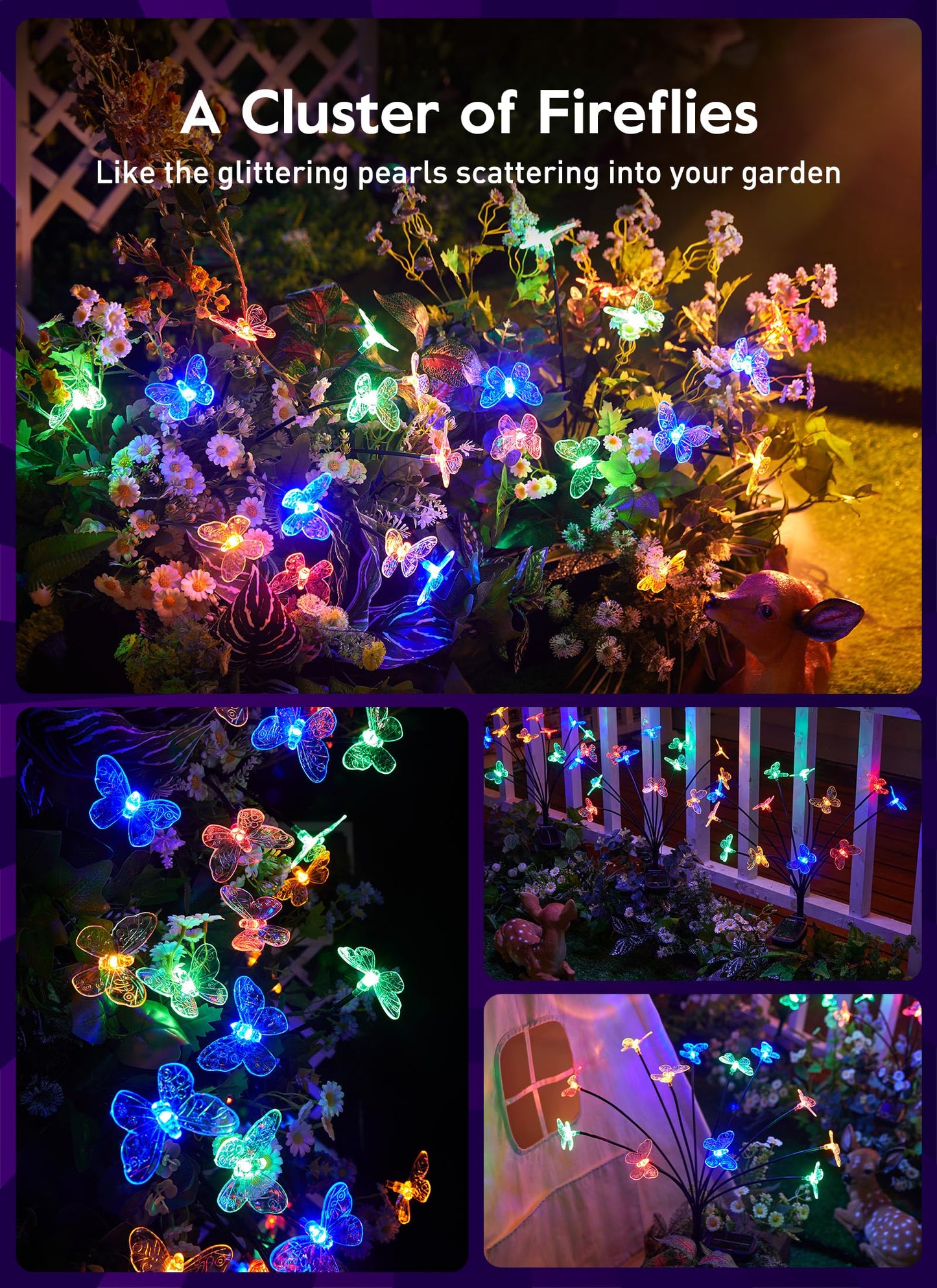 💐Chikalabs Garden Solar Garden Lights, 2 Lighting Modes