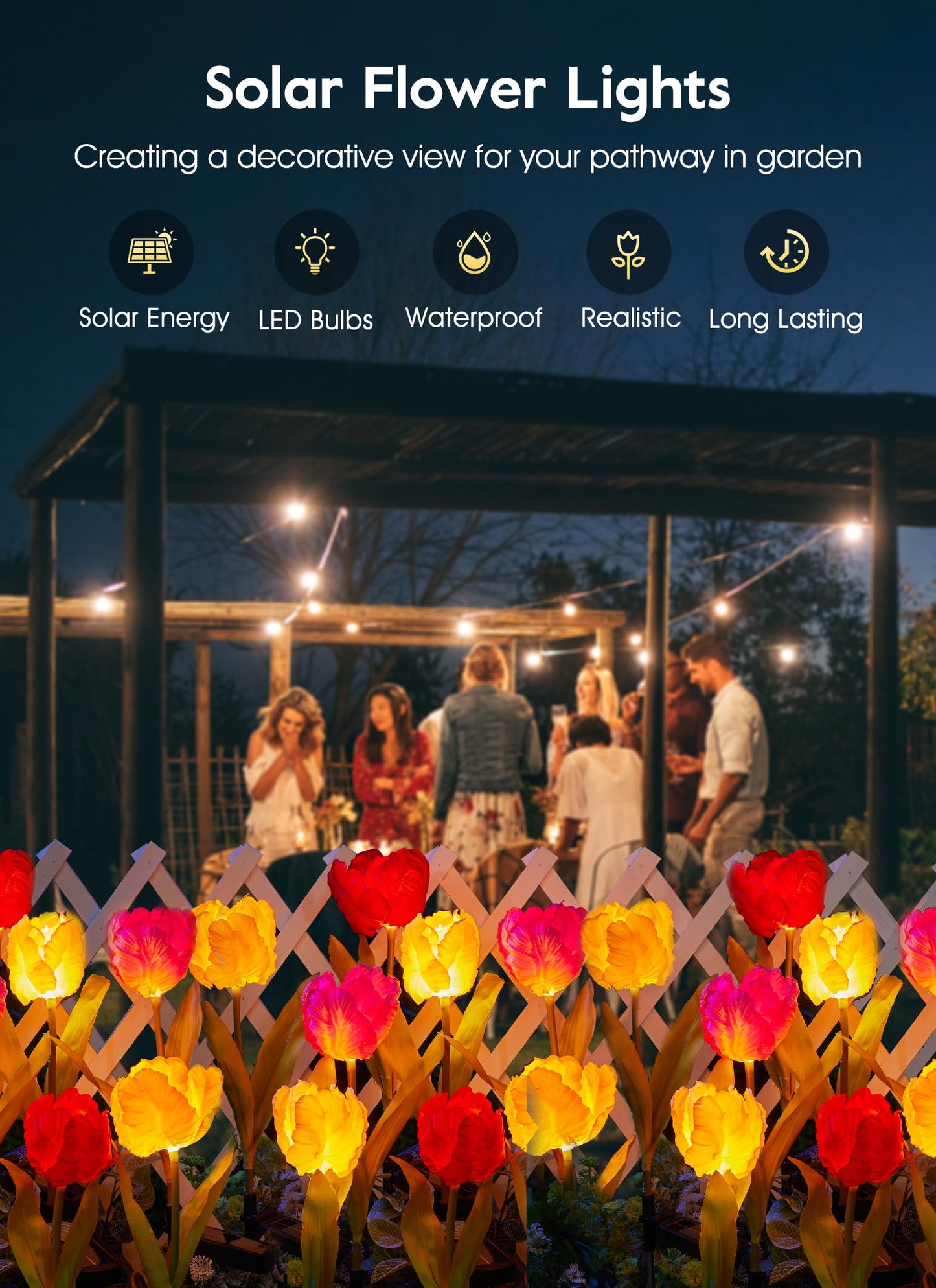 💐Chikalabs Garden Rose Solar Flower Lights