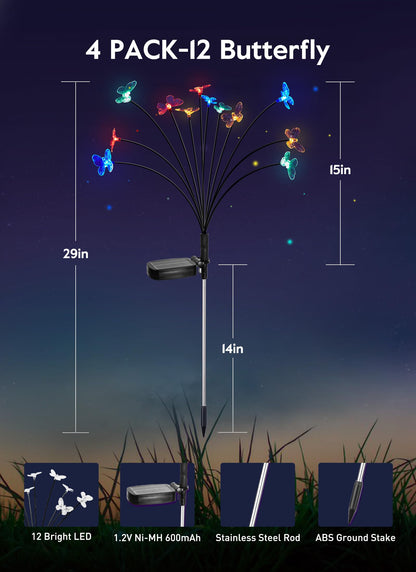 💐Chikalabs Garden Solar Garden Lights, 2 Lighting Modes