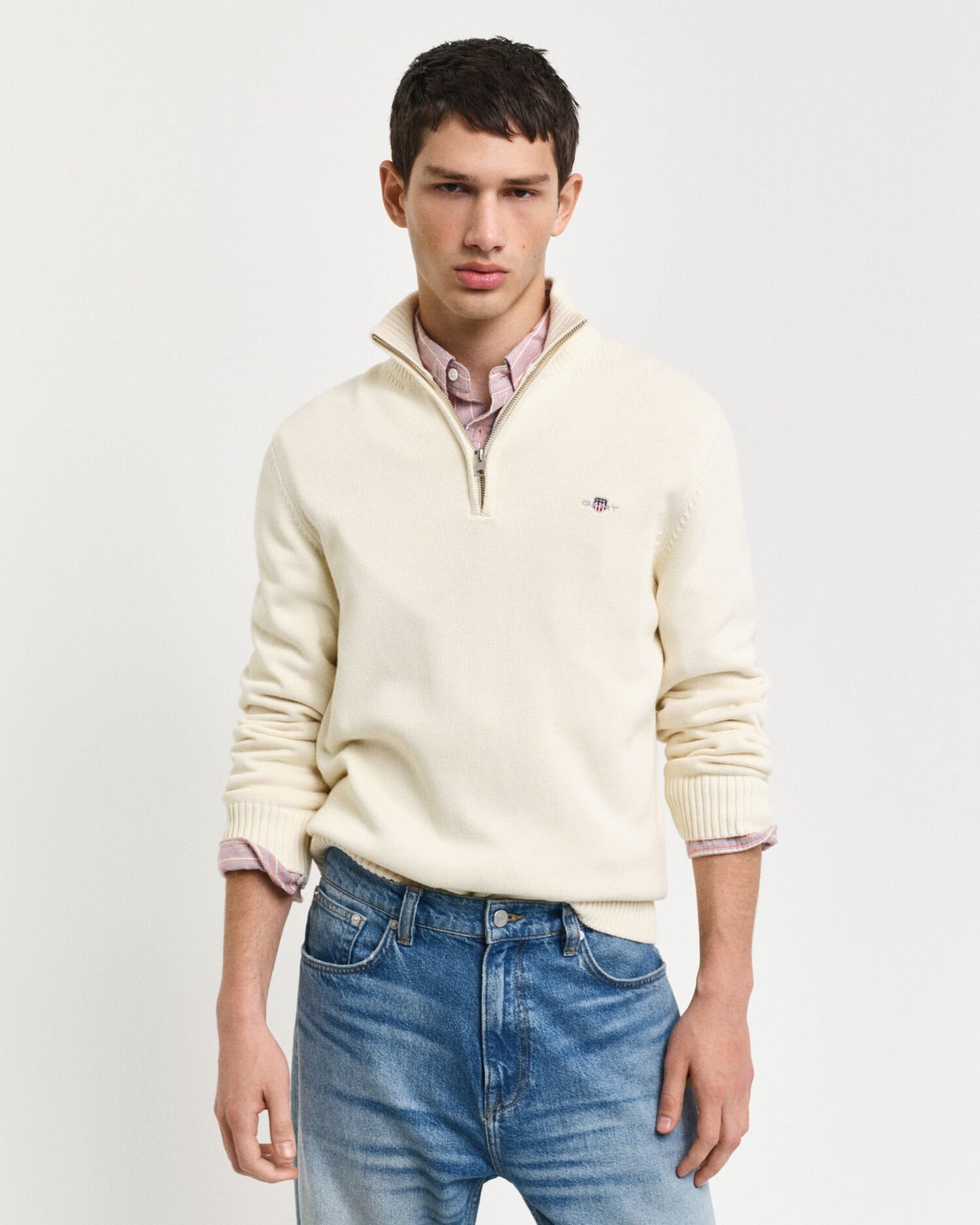 Casual Cotton Half-Zip Sweater