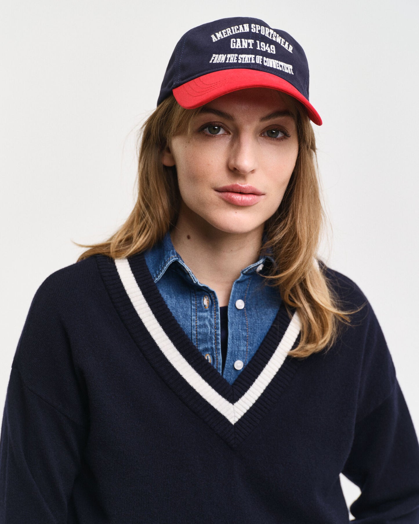 Superfine Lambswool Contrast V-Neck Sweater