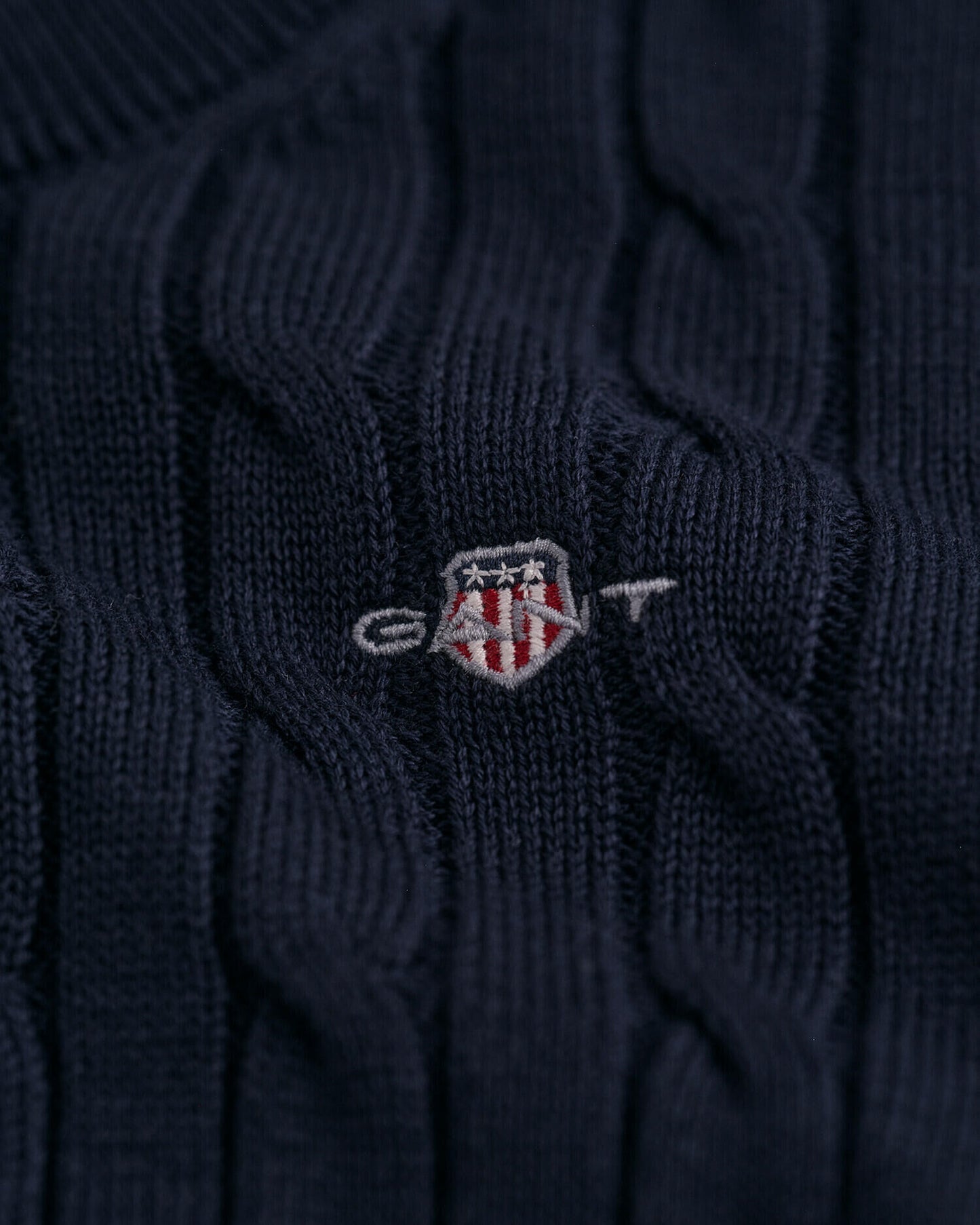 Kids Shield Cotton Cable Knit Crew Neck Sweater