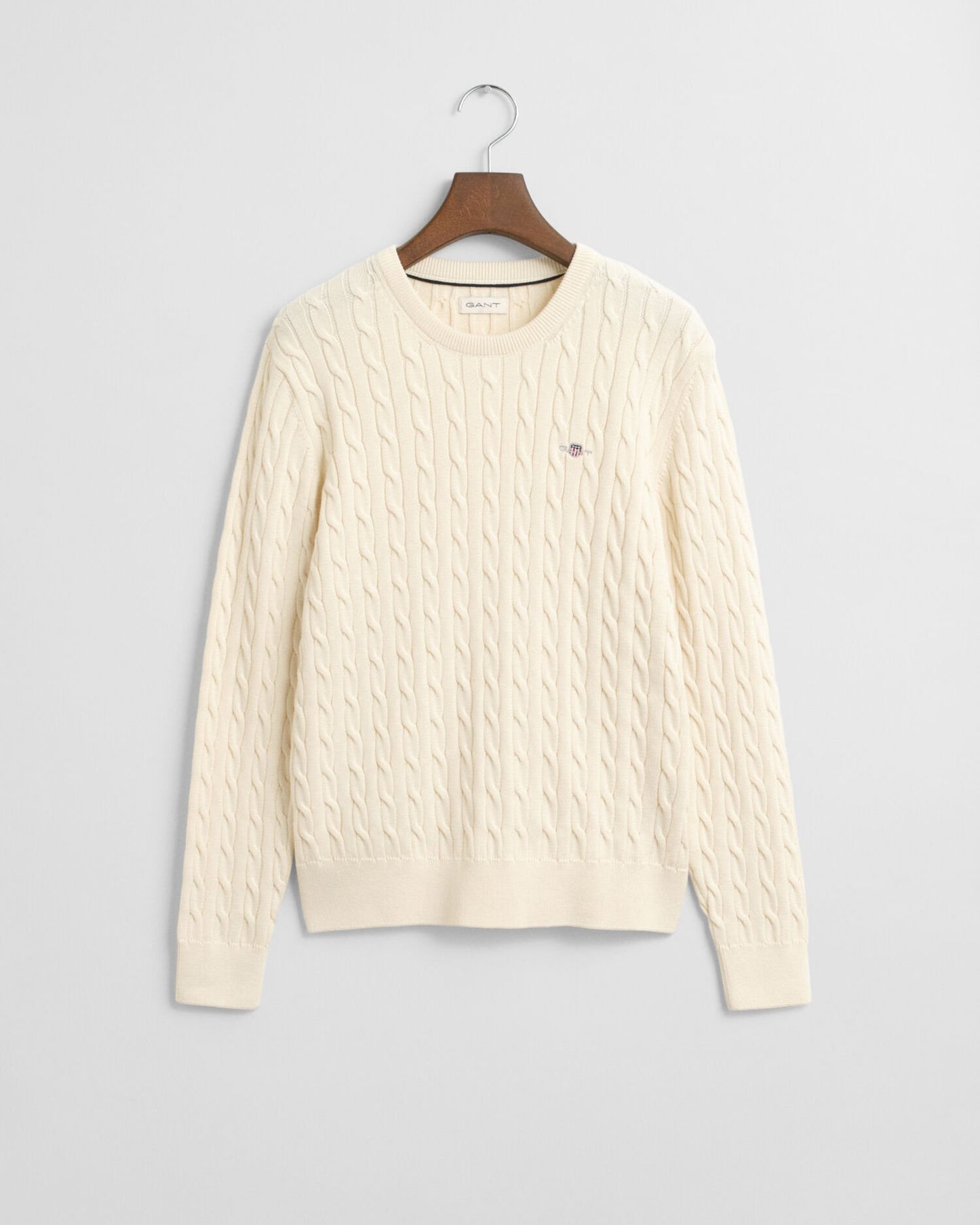 Teens Shield Cotton Cable Knit Crew Neck Sweater