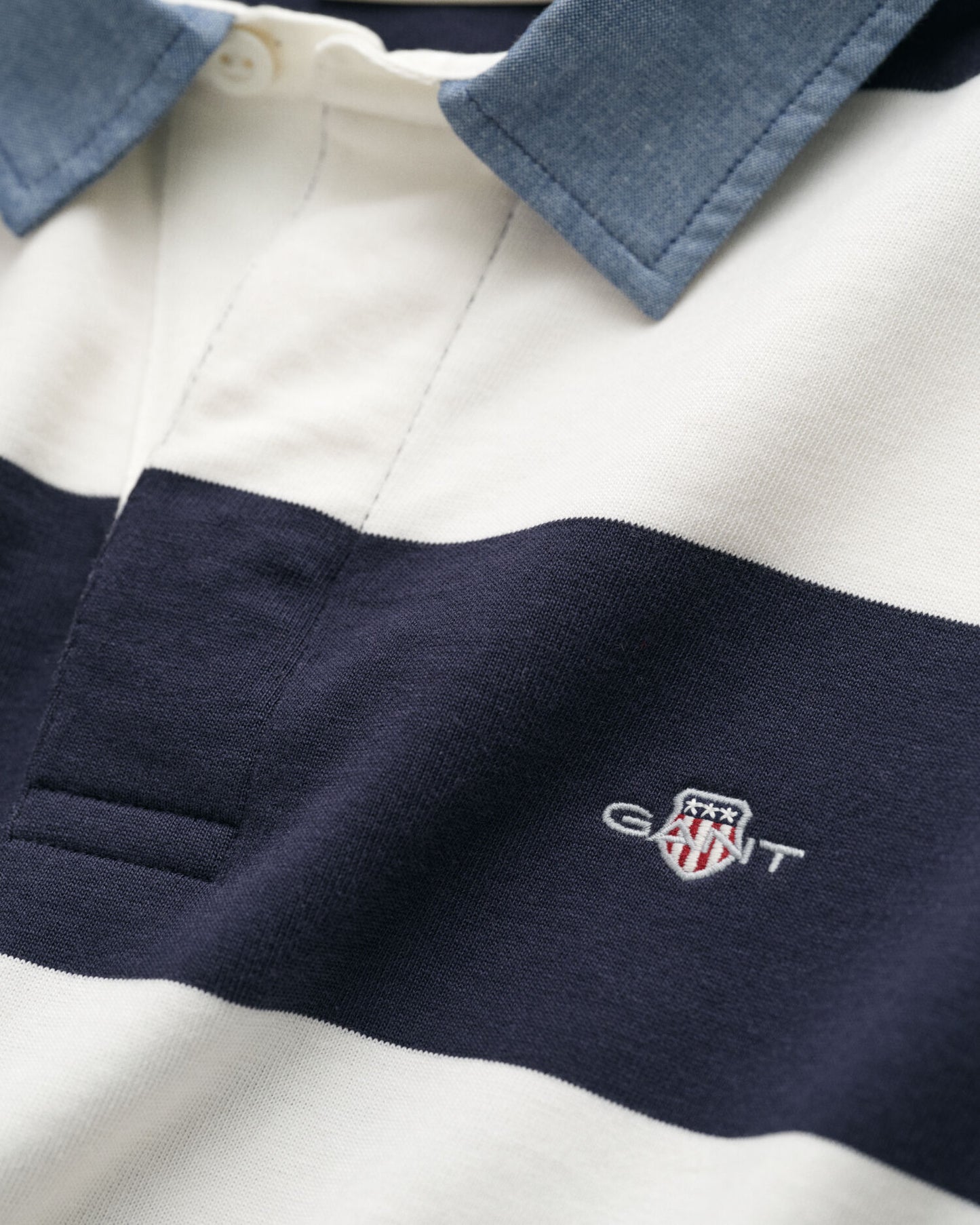 Chambray Collar Striped Heavy Rugger