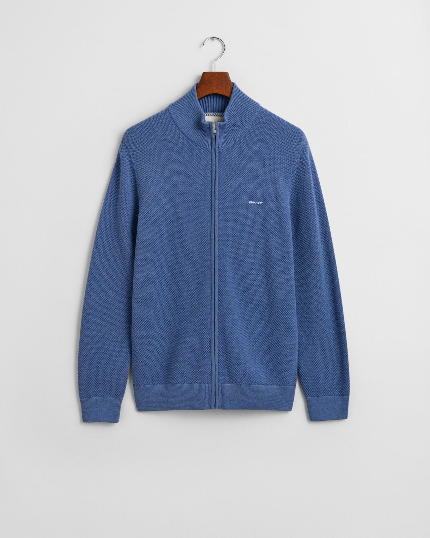 Cotton Piqué Zip Cardigan