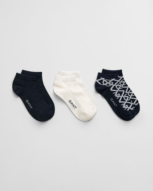 3-Pack Monogram Ankle Socks