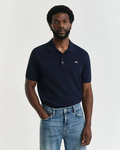 Textured Cotton Polo Shirt