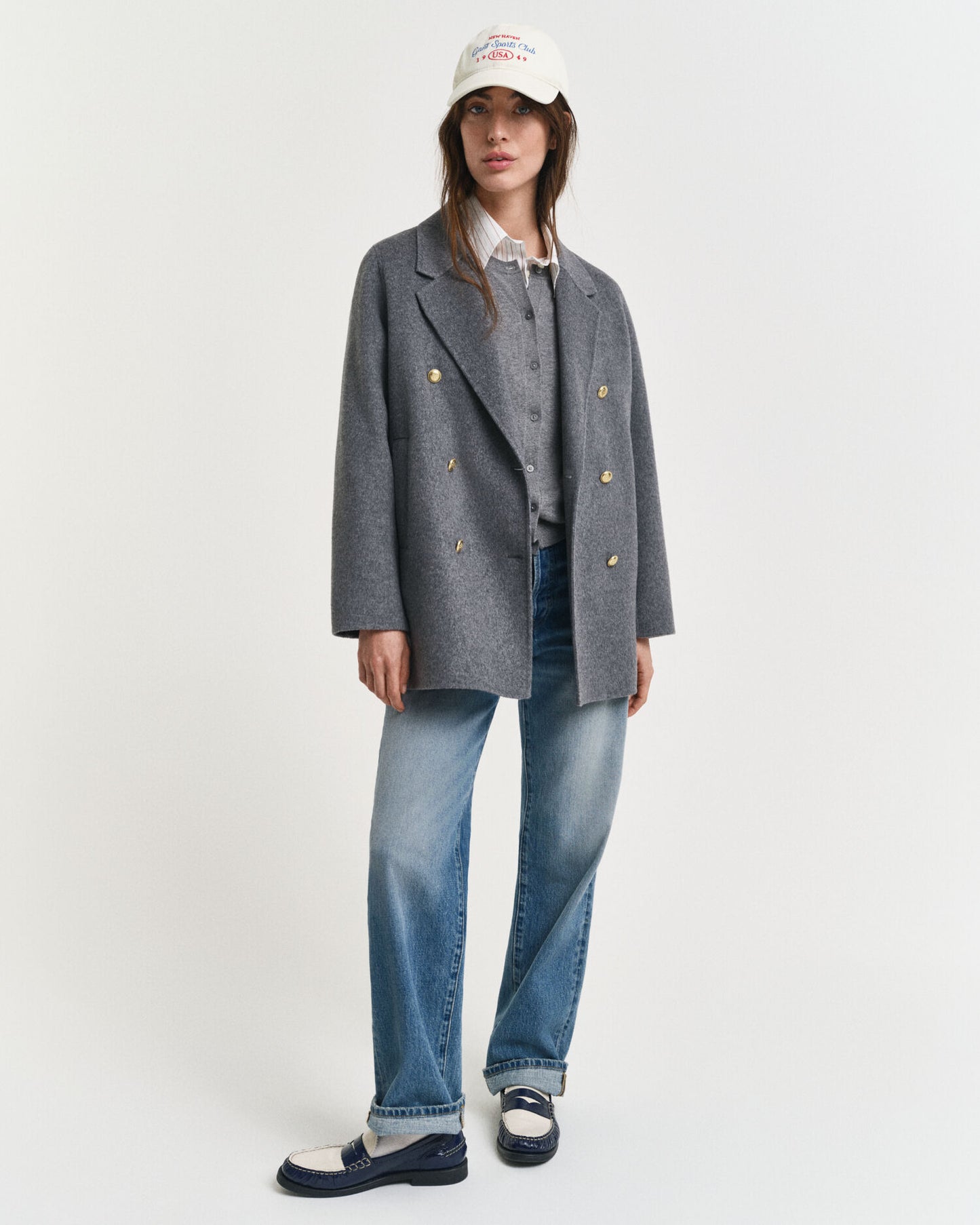 Handstitched Detail Pea Coat