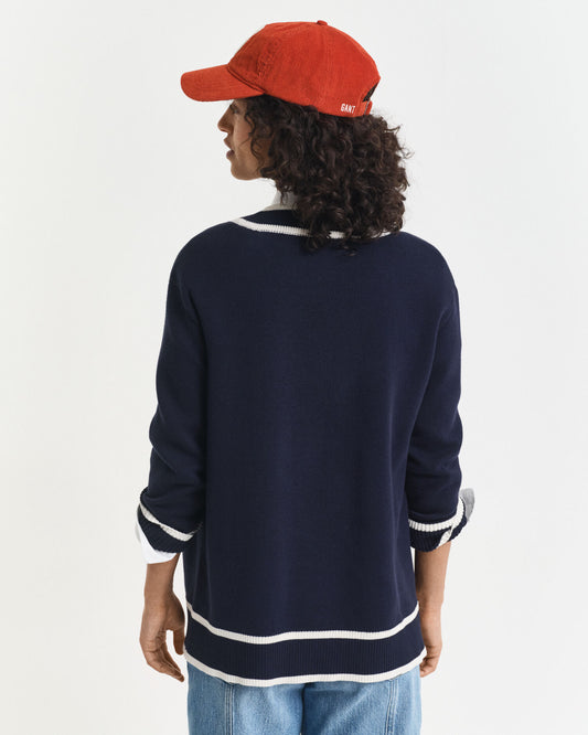 Contrast Knit Cardigan