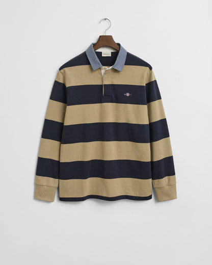 Chambray Collar Striped Heavy Rugger