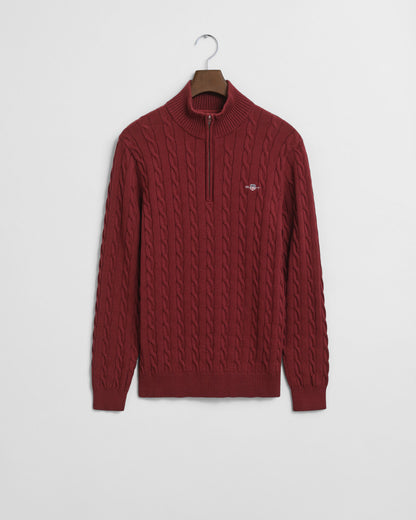 Cotton Cable Knit Half-Zip Sweater
