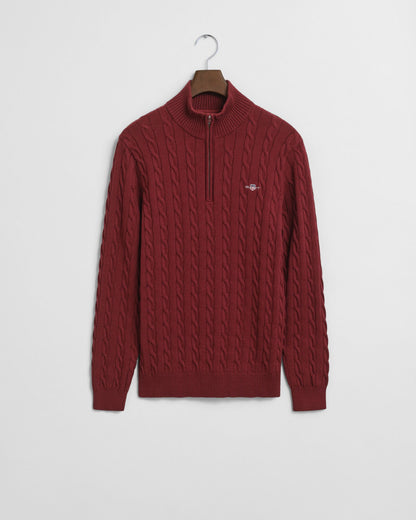 Cotton Cable Knit Half-Zip Sweater