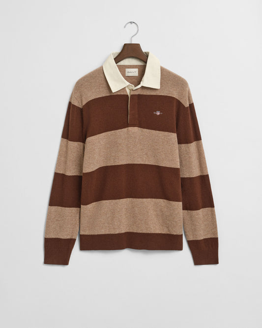 Striped Extra Fine Lambswool Rugger Sweater