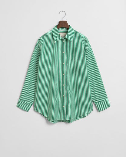 Oversized Classic Striped Poplin Shirt