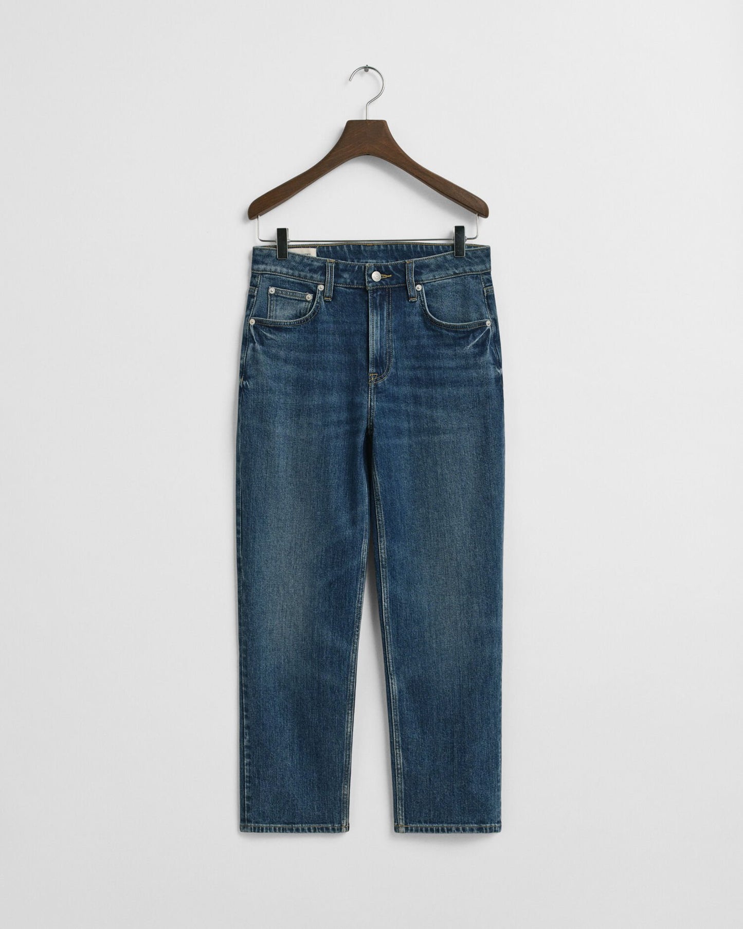 Cropped Straight Leg Stretch Jeans