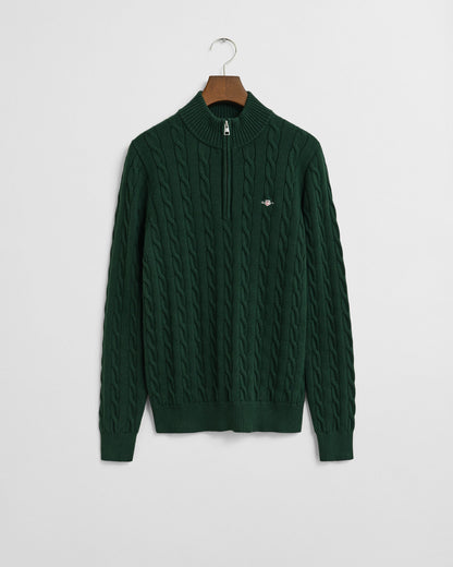 Teens Cotton Cable Knit Half-Zip Sweater