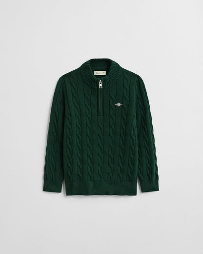 Kids Cotton Cable Half-Zip Sweater