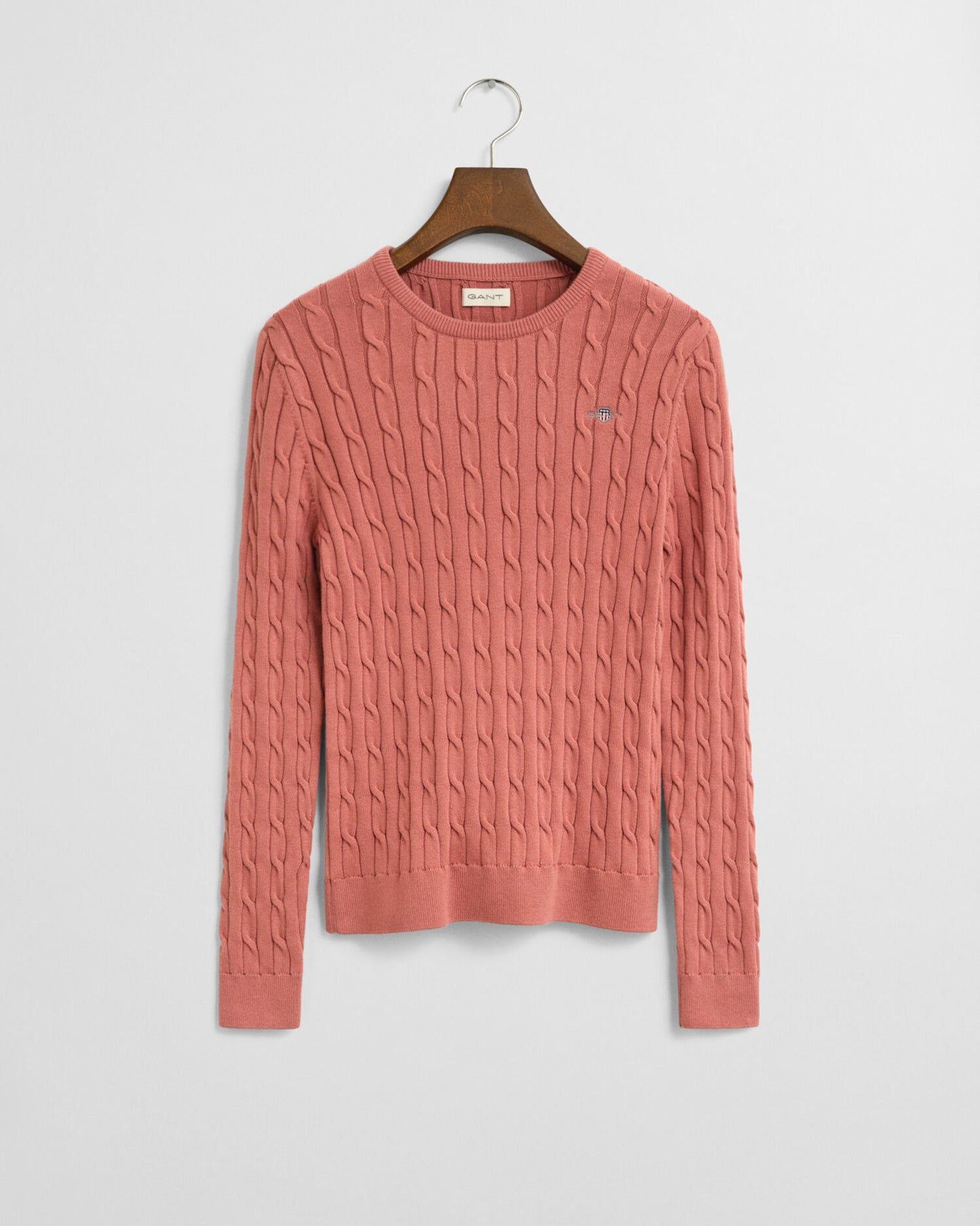 Teen Girls Stretch Cotton Cable Knit Crew Neck Sweater