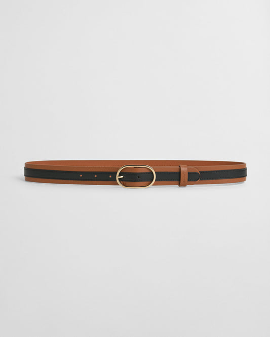 Striped Leather Belt