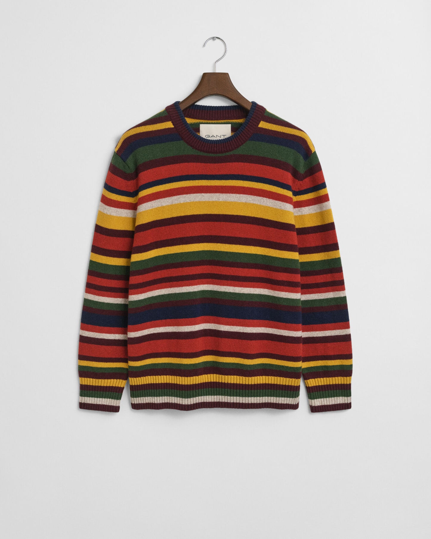 Multicolored Striped Crew Neck Sweater