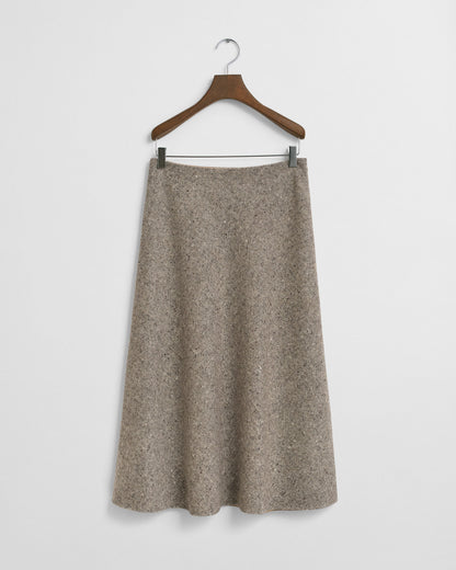 Flared Wool Midi Skirt