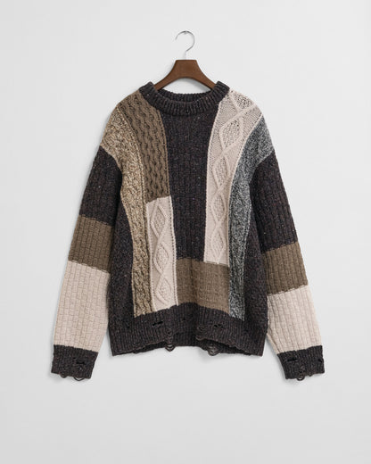 Patchwork Crew Neck Sweater