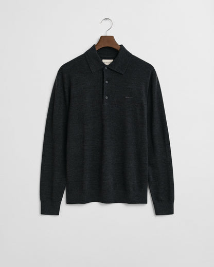 Extra Fine Merino Wool Polo Sweater