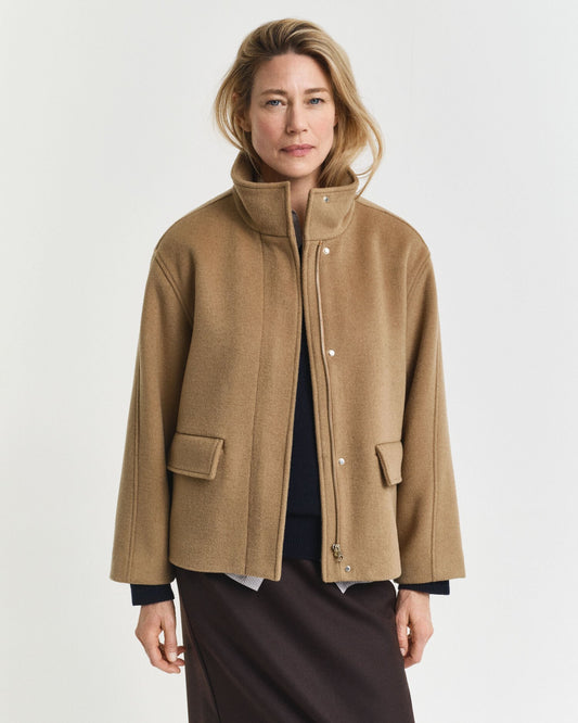 Short Wool Zip Jacket
