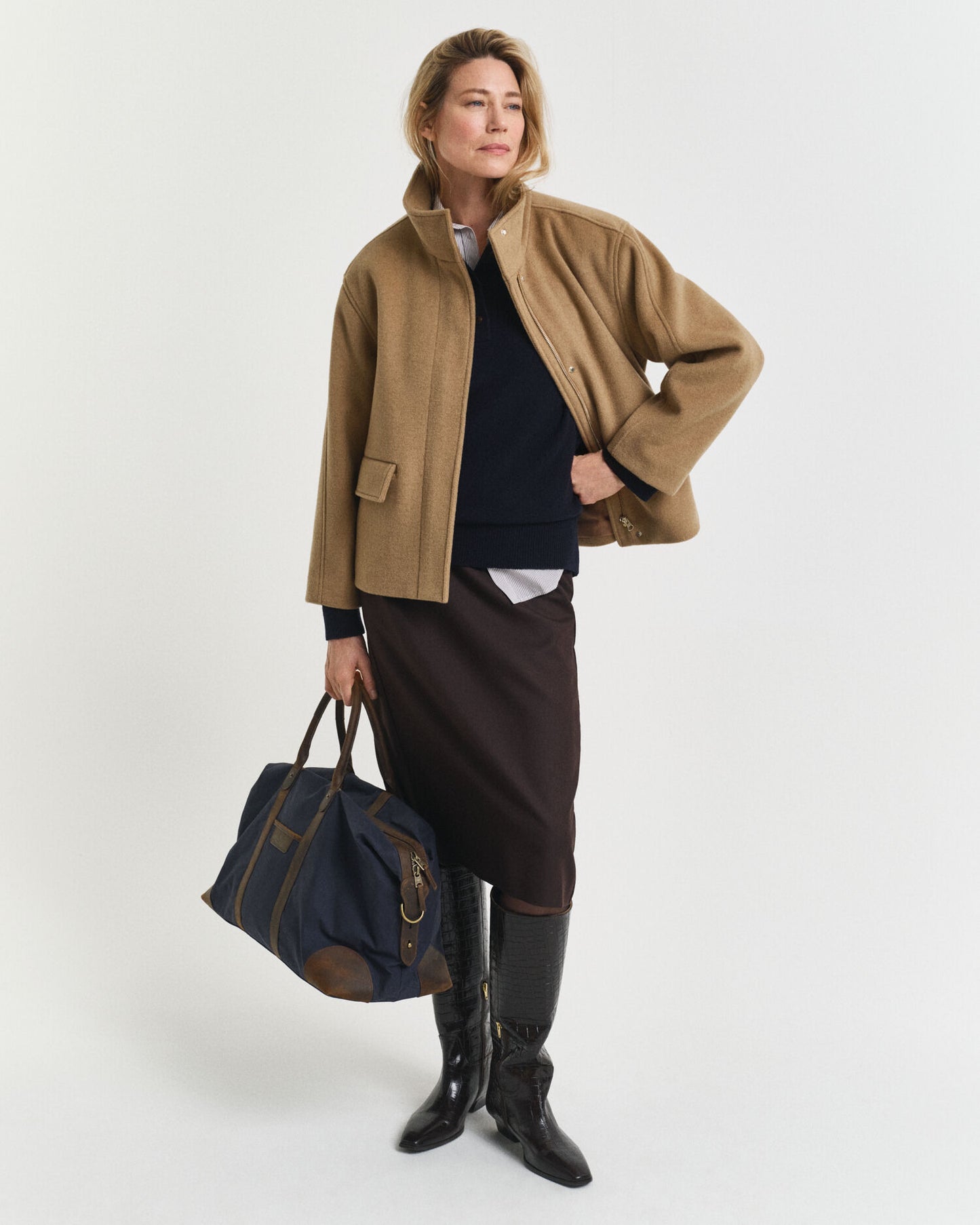 Short Wool Zip Jacket