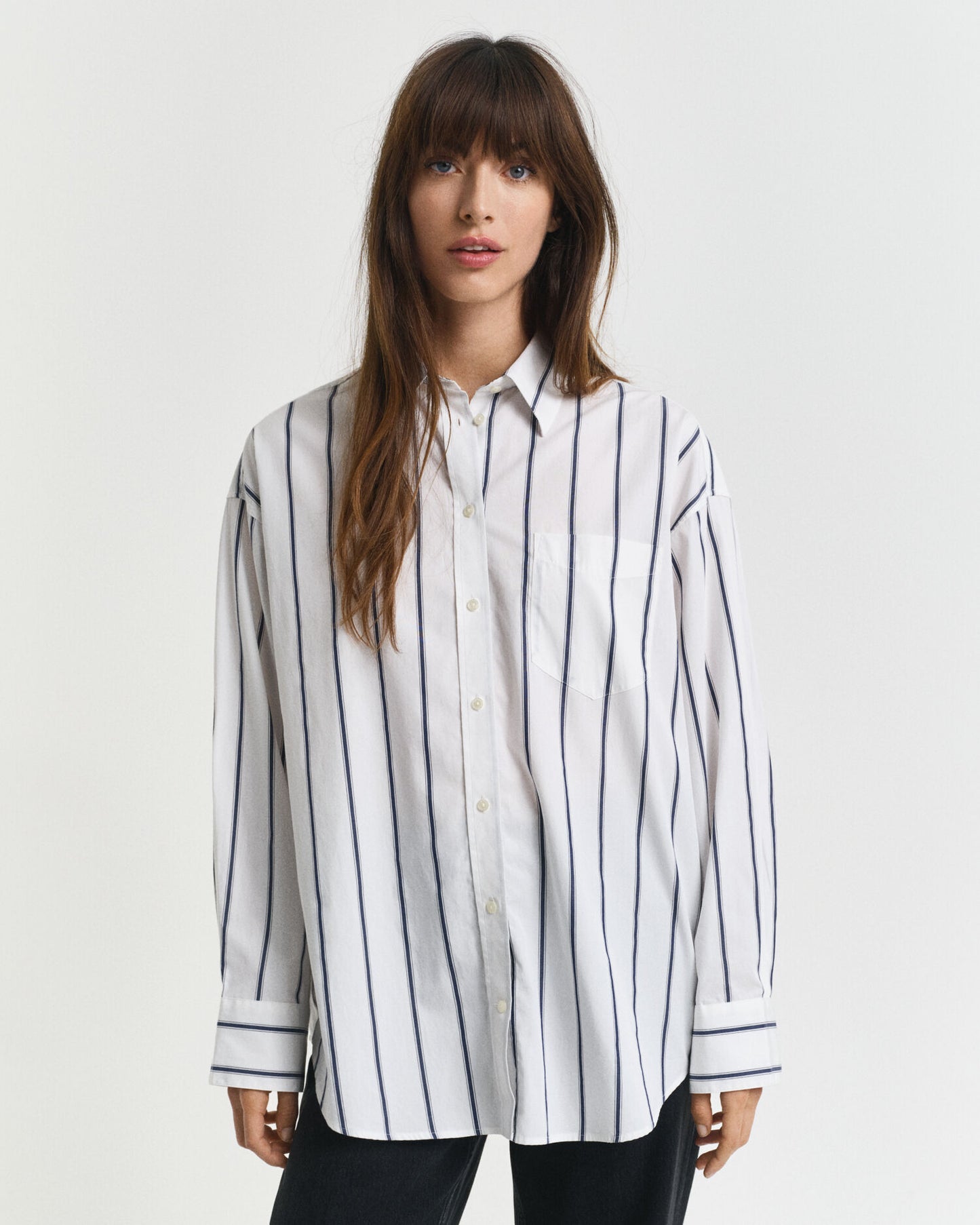 Oversized Classic Striped Poplin Shirt