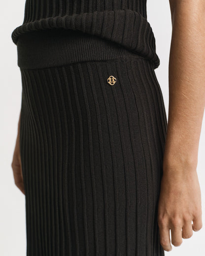 Contrast Ribbed Knit Skirt