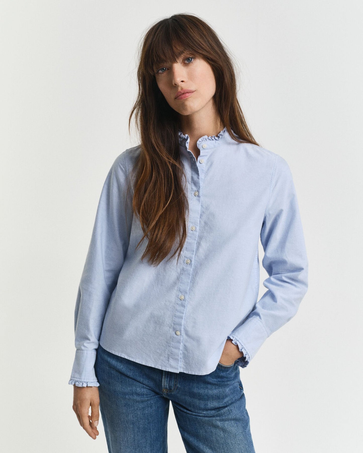 Classic Oxford Frill Blouse