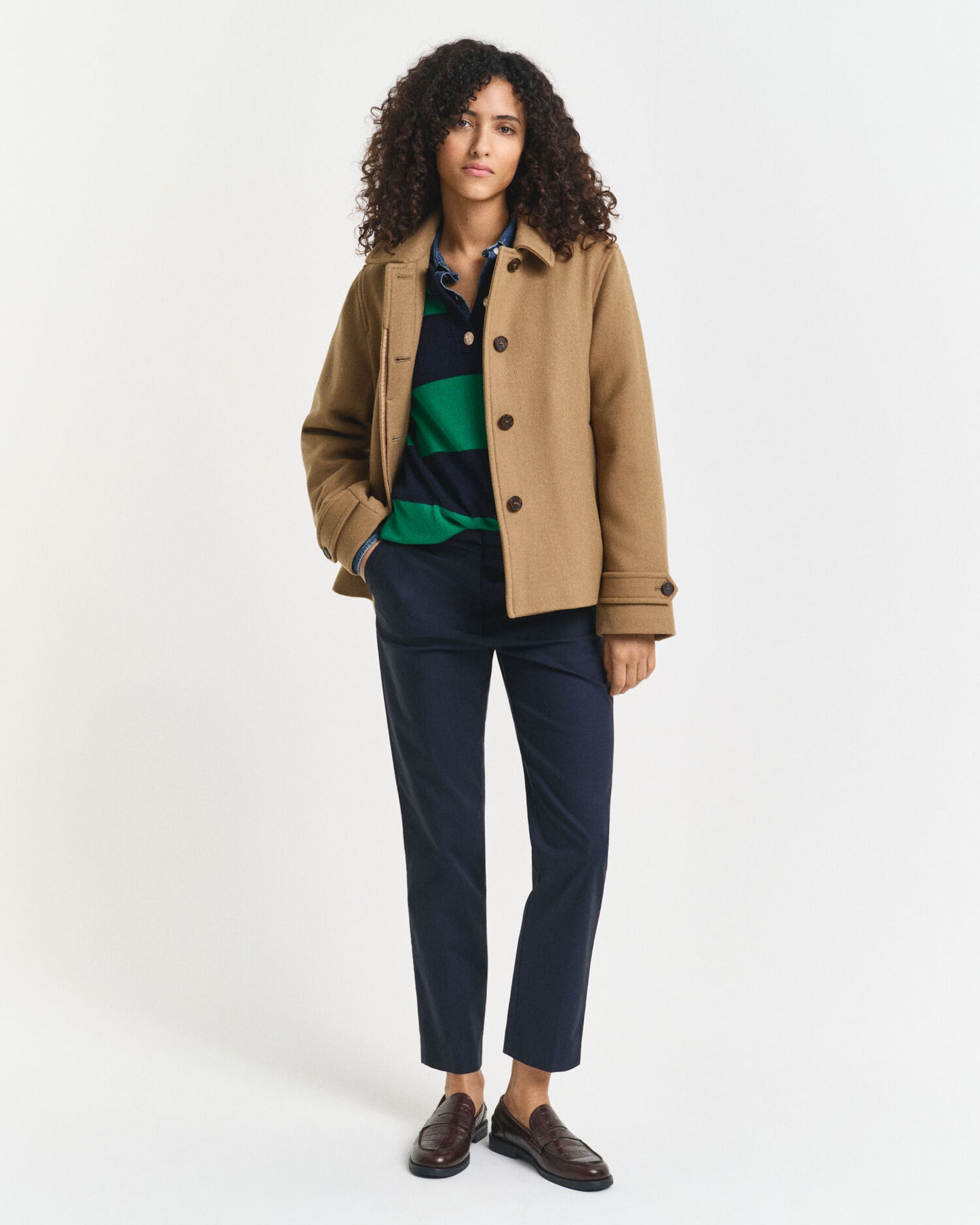 Wool Blend Short Car Coat