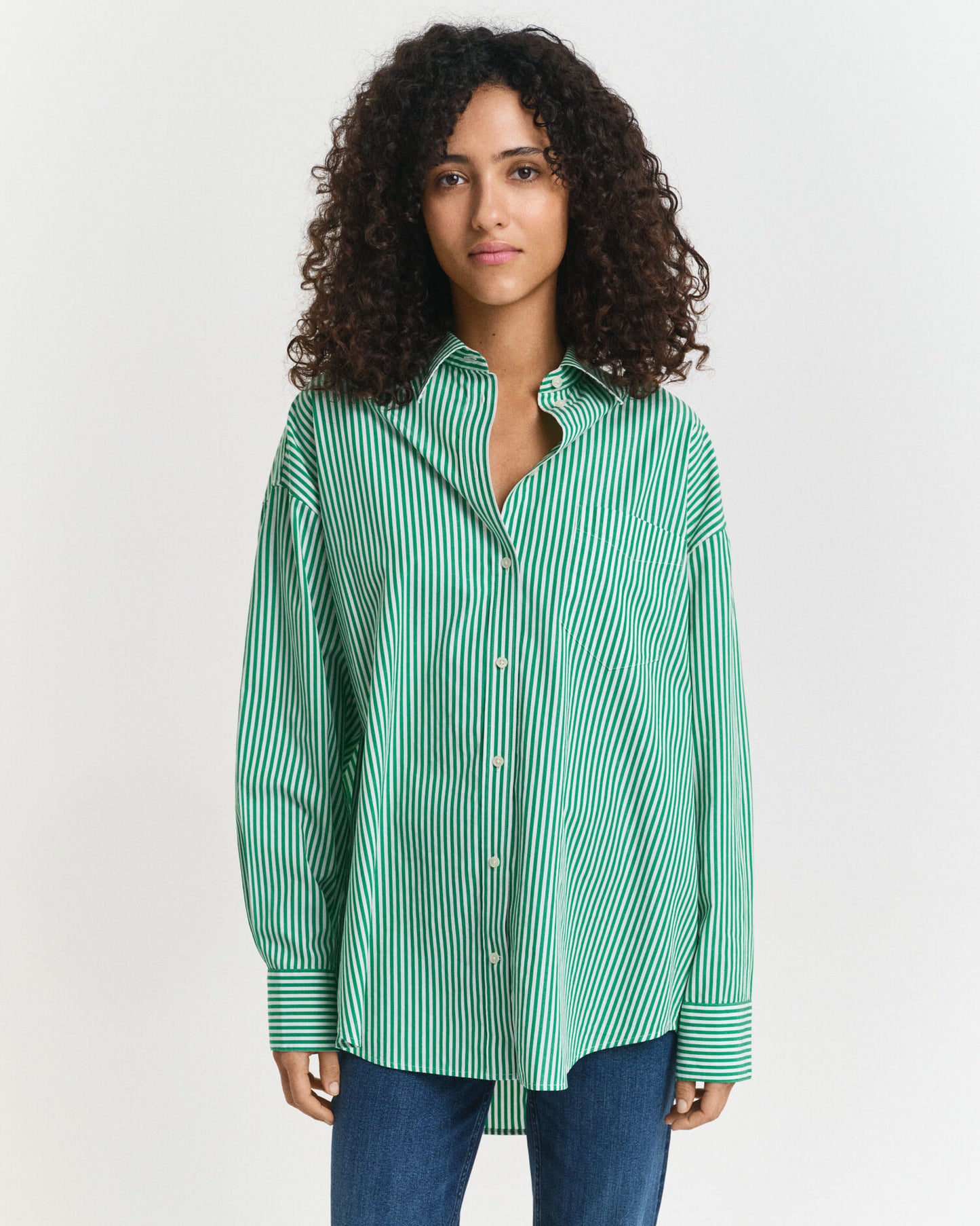 Oversized Classic Striped Poplin Shirt
