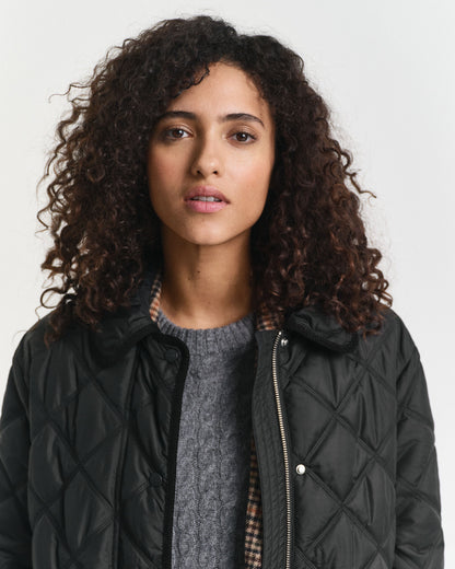 Quilted Corduroy Trim Coat