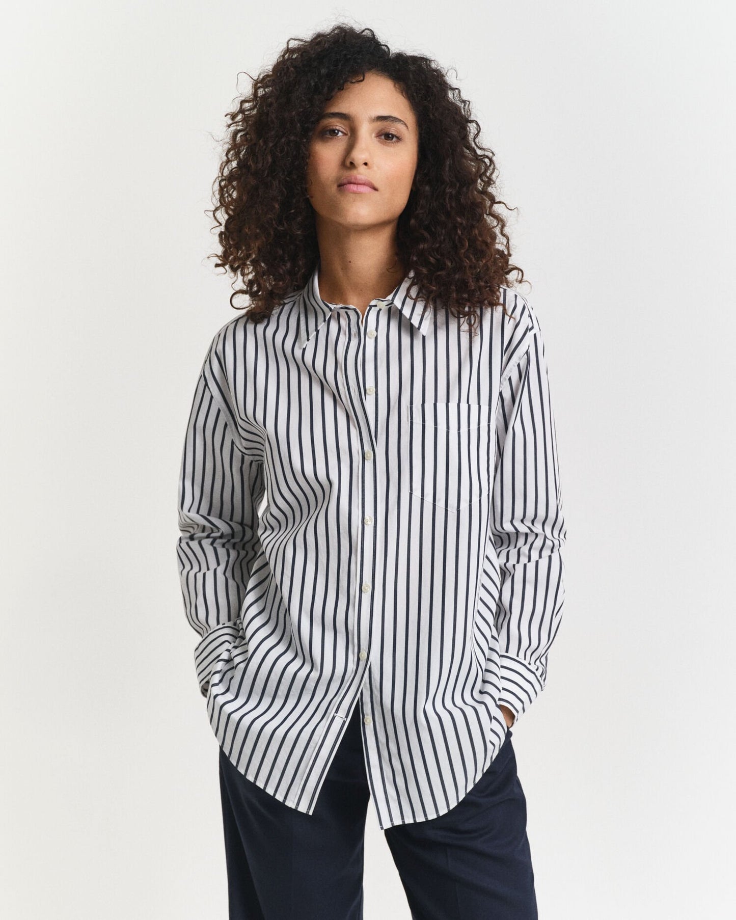 Relaxed Fit Classic Striped Poplin Shirt