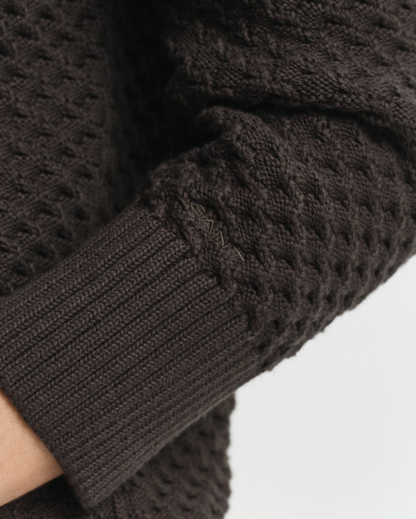 Textured Cotton Half-Zip Sweater